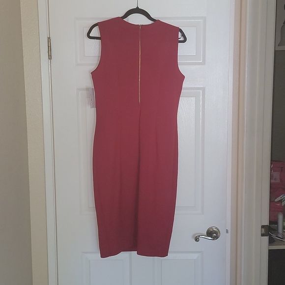Enfocus Bodycon Dress Red/Gold Zipper SEXY BNWT SIZE 12 - Picture 3 of 5